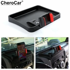 Mount Phone Holder Storage Tray Dash Box Kit Organizer for Jeep Wrangler JK AM