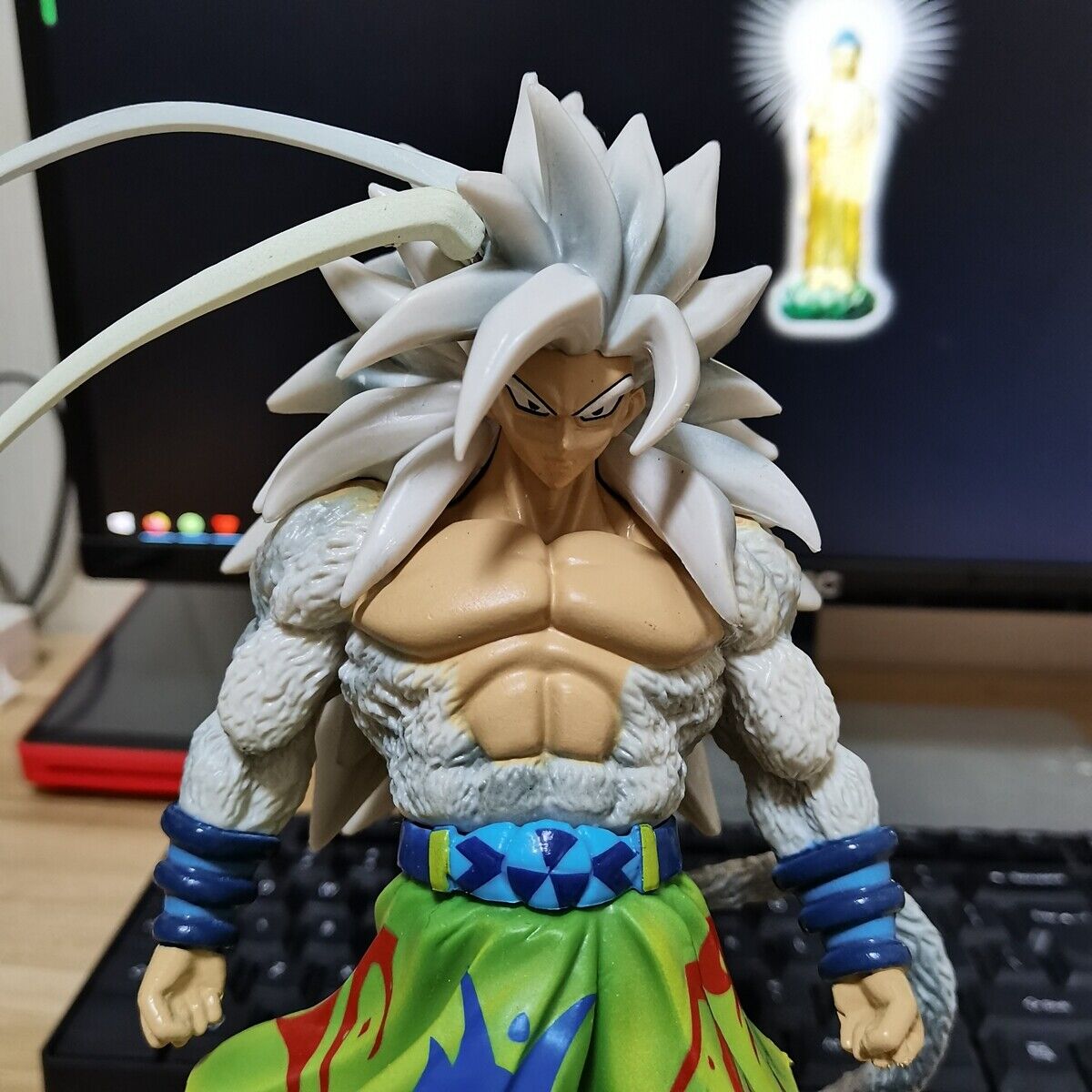 Anime Dragon Ball Z Super Saiyan 5 White Hair Son Gokou PVC Figure NEW NO  BOX