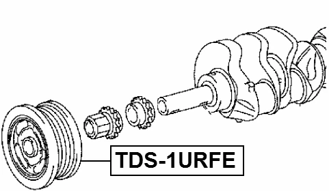 Crankshaft Pulley Engine Febest TDS-1URFE Oem 13470-0S010 - Image 2 of 3