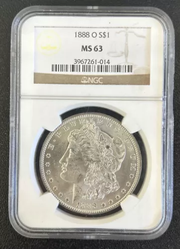 1888-O MORGAN SILVER DOLLAR $1 - NGC MS63 - NEW ORLEANS