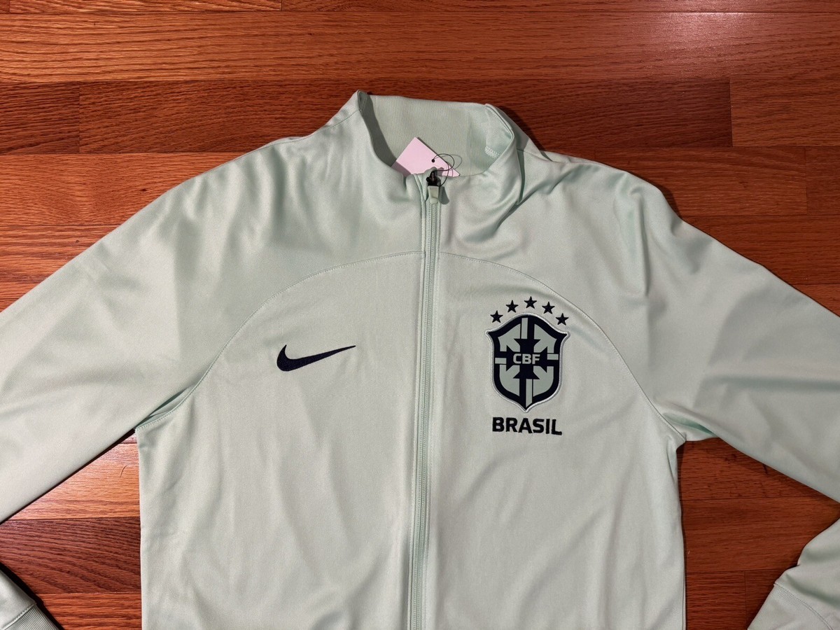 New M Nike Brazil Strike Dri-Fit Soccer Track Jacket Full Zip