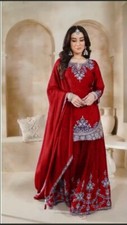 Indian Party Wear Chinon Silk With Embroidery Designer Salwar Kameez Dupatta