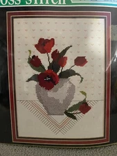 Floral Counted Cross Stitch Kit Needlecraft  9" x 12" Flowers Floral