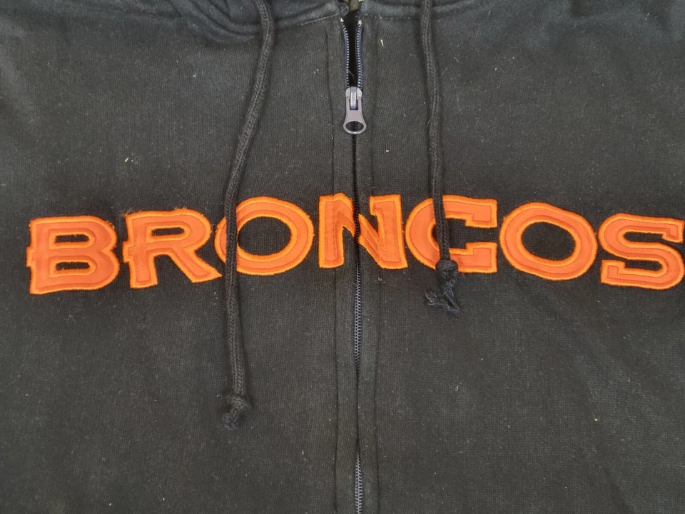 NFL Denver Broncos Full Zip Embroidered Hooded Sweatshirt, New (Women's 2X) - Image 2 of 4