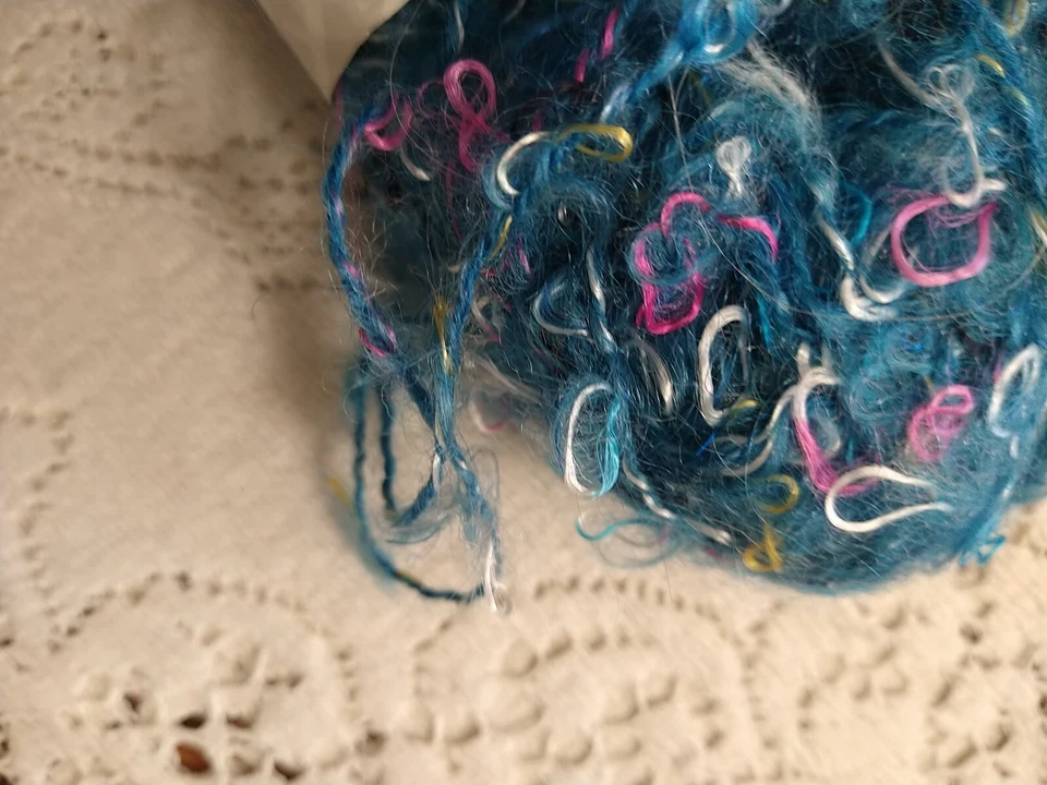 Reynolds Hilos Boucle Mascarada Mohair Lana Viscosa Nylon Azul Multicolor Italia Foto 4 de 4