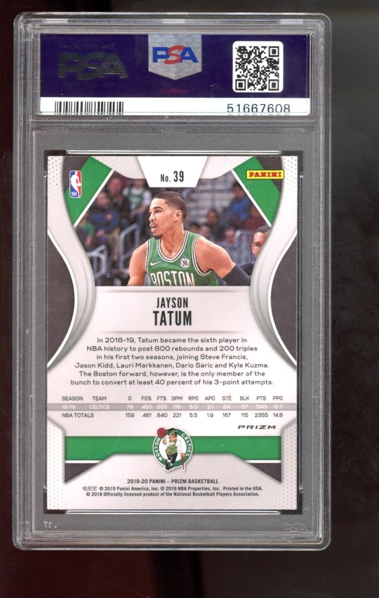 2019-20 Panini Prizm Hyper Prizm SP Jayson Tatum #39 PSA 9 MINT