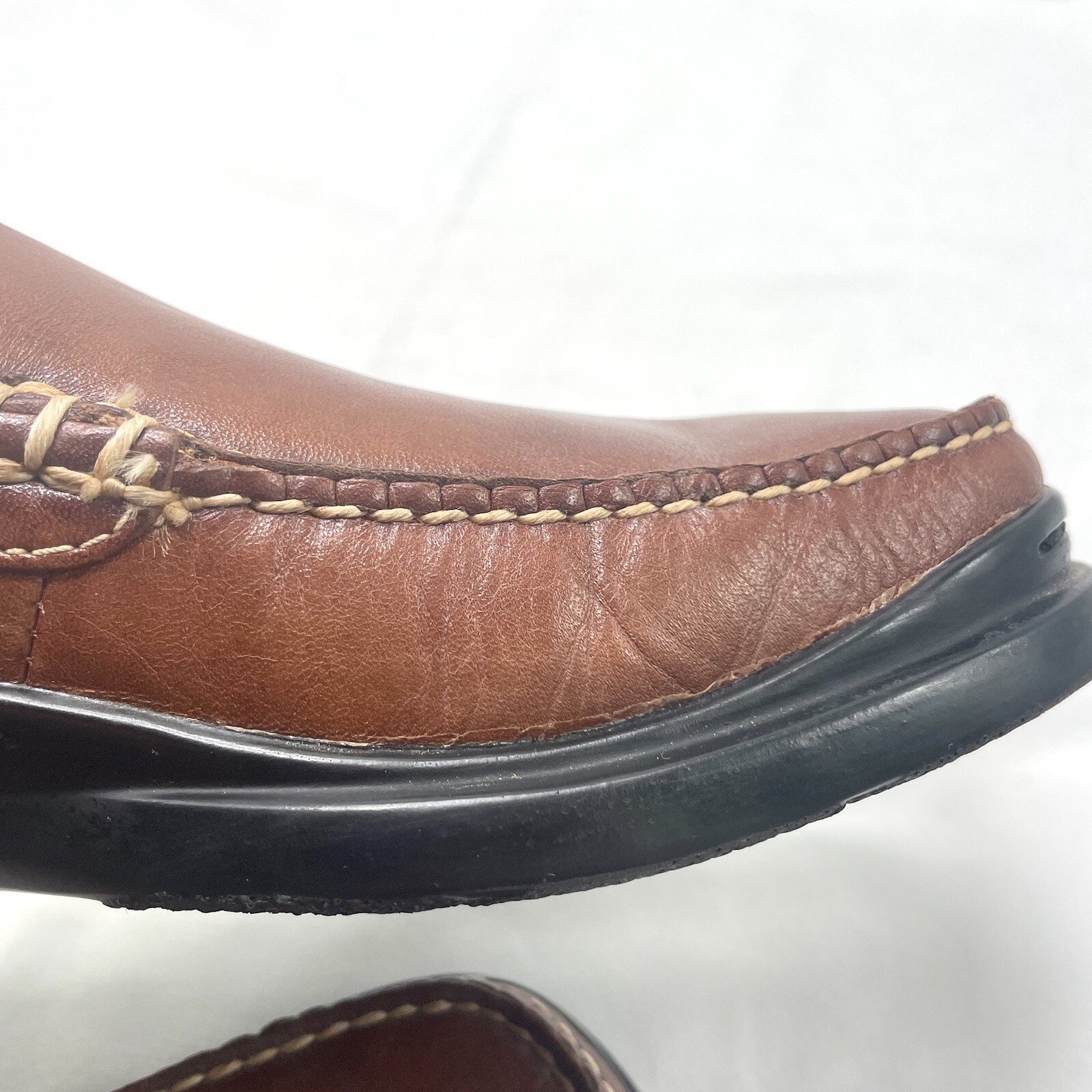 Cole Haan Mens Air Santa Barbara Brown Leather Slip On Loafer Shoes