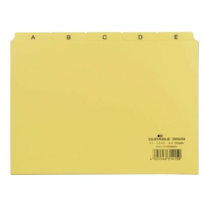 DURABLE Karteikartenregister A-Z gelb DIN A5 quer 25-teilig 