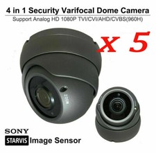  5 PKG 1080P Security Camera 2.8mm-12mm Varifocal Lens Dome HD TVI CVI AHD CVBS