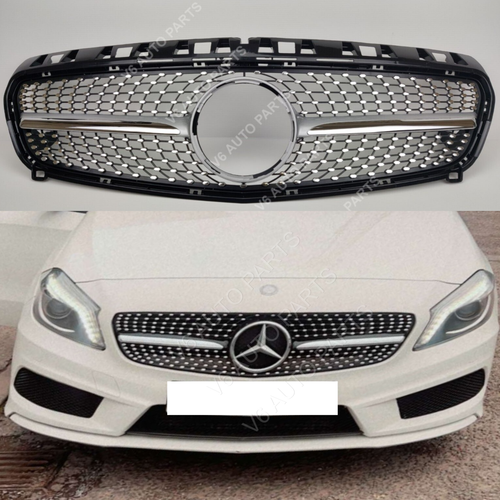 Front Bumper Diamond Grille For 2012 2015 Mercedes Benz AClass W176