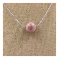 Steine Und MinéRaux. Halskette 1 Perle Rhodonit 8 Mm Kette Aus Edelstahl