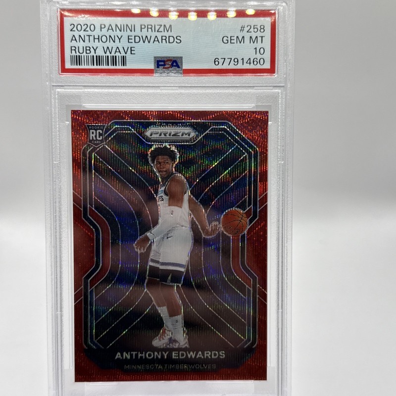 2020-21 Panini Prizm - Anthony Edwards #258 Ruby Wave Prizm (RC) PSA 10 💎