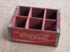 Vintage 1970s Original Coca-Cola Coke Wooden 6 Bottle Crate Carrier Rare Small