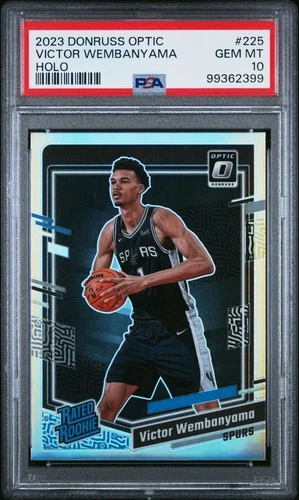 VICTOR WEMBANYAMA 2023 OPTIC HOLO PRIZM ROOKIE RC #225 PSA 10