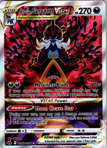 Pokemon Hisuian Samurott VSTAR GG52/GG70 Crown Zenith Galarian Gallery NM