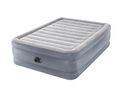 Intex Queen 20 inch Dura-Beam Deluxe Raised Air Bed Mattress with Built-in Pump