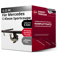 Für C-Klasse Sportcoupe Typ CL203 Anhängerkupplung abnehmbar + E-Satz 13pol top