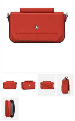 $1330 MSRP - Montblanc 198021 Soft Mini Bag with pen loop - Stunning Coral color