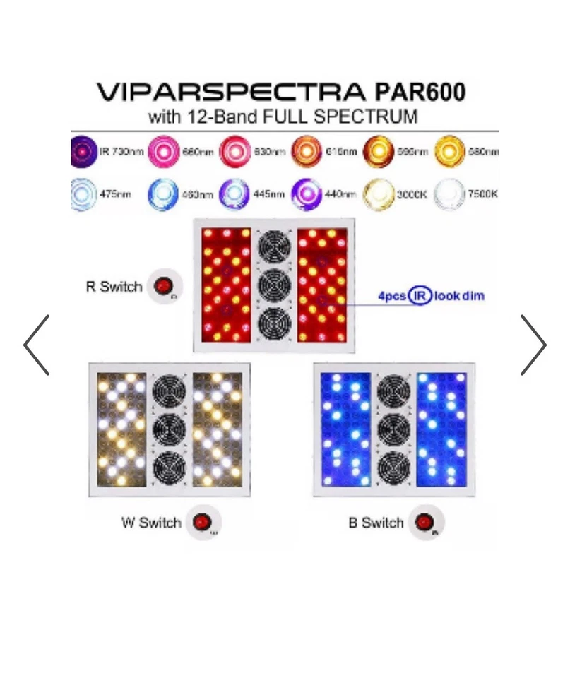 Viparspectra PAR 600T Grow Light Full Spectrum Lighting - Reed - Image 3 of 4