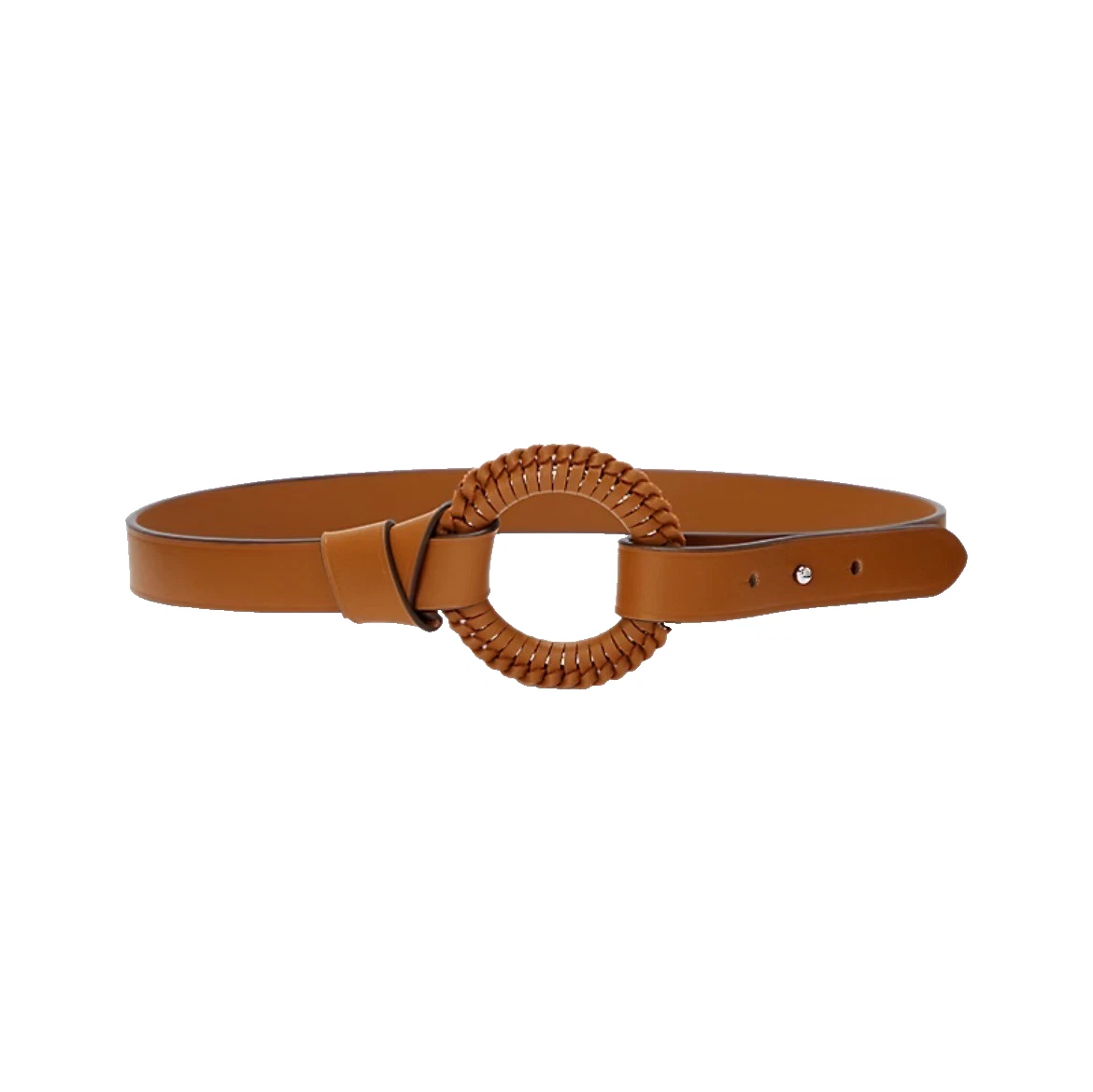 NWOT Ralph Lauren Leather Belt Woven 0-Ring Loop and Knot 