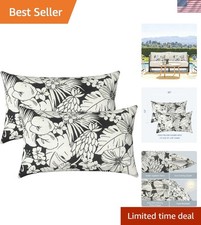 Floral Decorative Outdoor Lumbar Pillow Covers, 12x20 Inch - Fade-Resistant