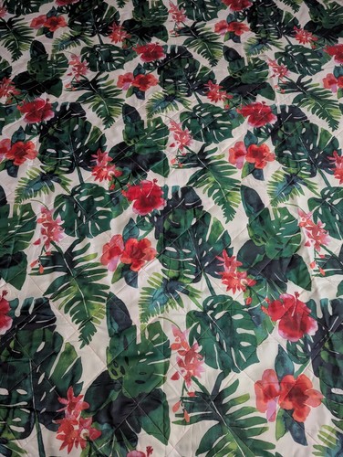 Cynthia Rowley 72x59 Quilted Blanket Outdoor Picnic Beach Mat Tropical Floral