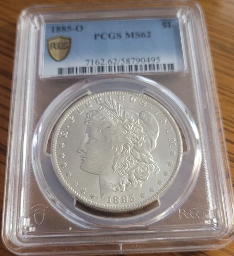 1885-O  $1 Morgan Silver Dollar - PCGS MS62 - Great Luster & Detail