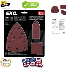 30-Piece Mixed 60/80/120/240 Grits Detailed Sand Paper Kit for Sanders SR2323...