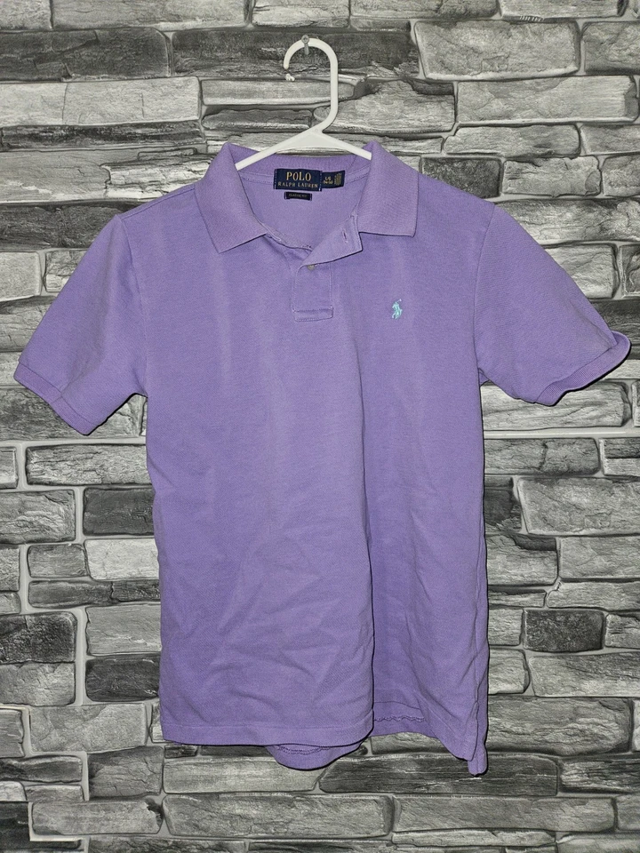 Lot Of 2 Polo Ralph Lauren Boys Size 14-16 L Purple Polo Shirts - Image 2 of 4