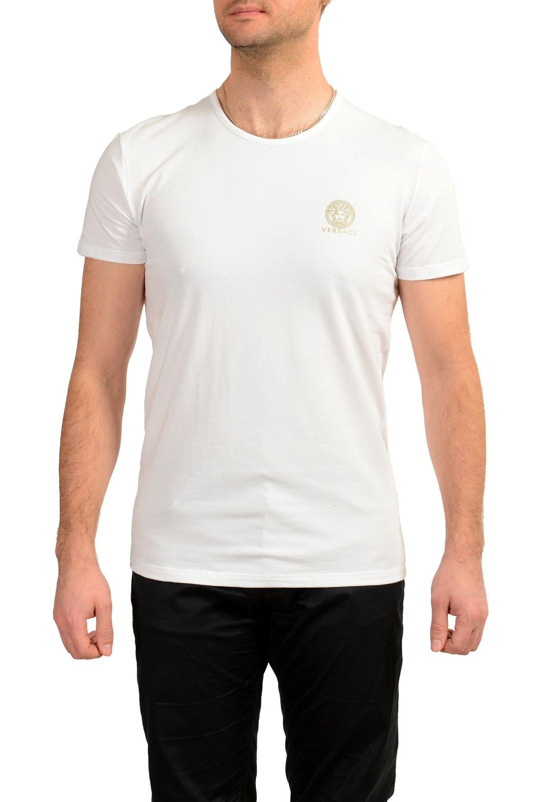 Мужская футболка Versace с принтом Медузы из белого золота Versace sz 6 US L IT 52 25090₽