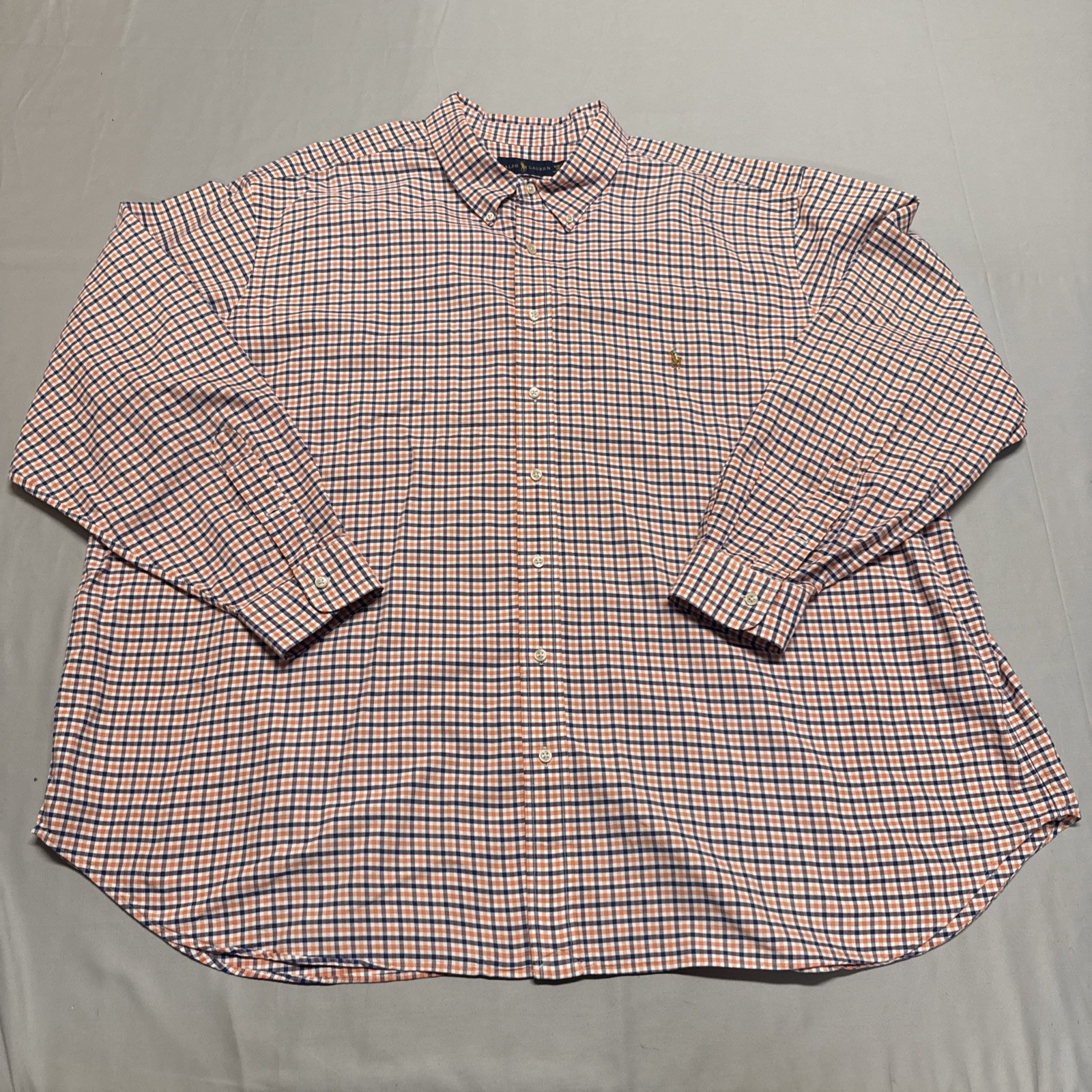 Polo Ralph Lauren camicia con bottoni uomo 4XB quadri manica lunga polo pony