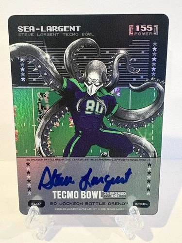Bo Jackson Battle Arena Tecmo #SLA7 Sea-Largent Steel Auto Steve Largent