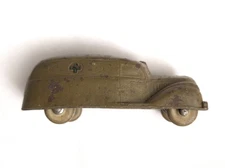 VINTAGE 1930s SUN RUBBER WWI US ARMY AMBULANCE VEHICLE 525 TOY SOLDIER CAR 