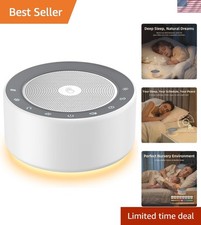 Noise Machine - Soft Non-Glare Nursery Lamp, 30 Soothing Sounds, 8 Color Ligh...