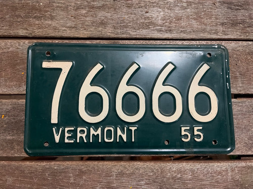 1955 Vermont license plate 76666