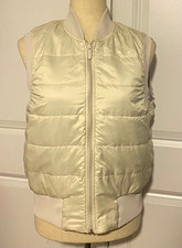 Lululemon Women s White Quilted Puffer Vest Full Zip Insulated reversible Sz 8