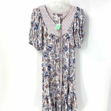 Size MEDIUM LUCKY Cream Navy Floral Dress