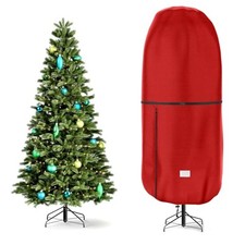 Upright Christmas Tree Storage Cover,Tear Resistant Adjustable 6 FT Red-6FT