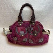 Vintage Juicy Couture Baby Diaper Bag Purple Velour Heart Pocket Shoulder Tote