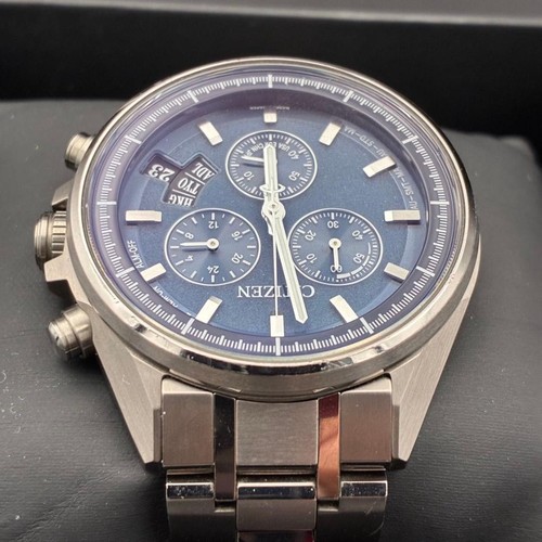 Citizen Attesa H610-T024564 Eco-Dr Radio Contrôlée Bleu Argent Solaire Montre - Photo 7 sur 10