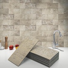 Art3d 102-Piece Peel and Stick Wall Tile for 3" X 6 , Stone Beige