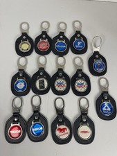 Vintage Leather Car Logo Keychain Mercedes Toyota Rolls Royce Saab Choose