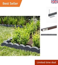 Durable & Stylish Grey Scalloped Garden Edging - 120cm Rubber Border (Pack of 4)