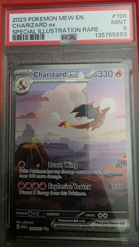 2023 POKEMON MEW EN-151 SPECIAL ILLUSTRATION RARE #199 CHARIZARD EX PSA 9 MINT