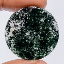 100 Natural Moss Agate Round Cabochon Loose Gemstone 21 Ct. 28X28X4 mm X-27370