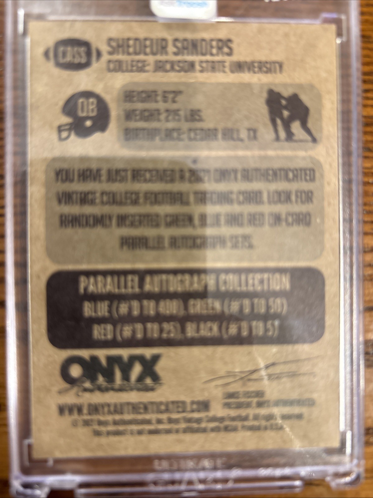 2021 Onyx Vintage Shedeur Sanders Auto /400 Blue Ink🔥 view 3
