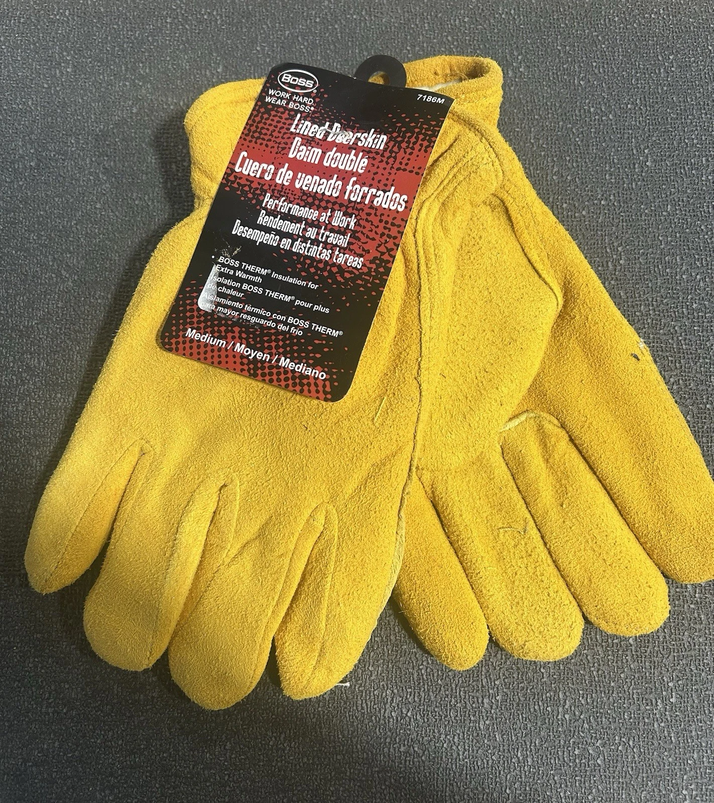 Boss Deerskin Leather Gloves Size M