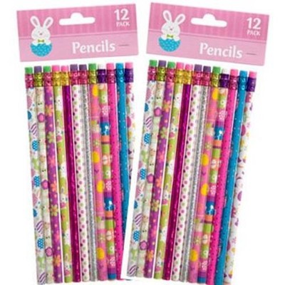 2pk Easter Spring Varied Image 24 Pencils total