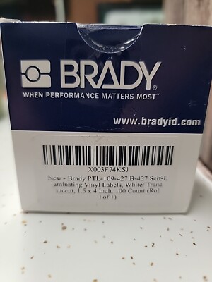 NEW BRADY PTL-109-427 Wire Marker Label Roll 100 labels