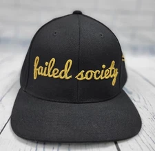 Failed Society Hat Snapback Cap Flat Bill Black Gold Swag MMXIV